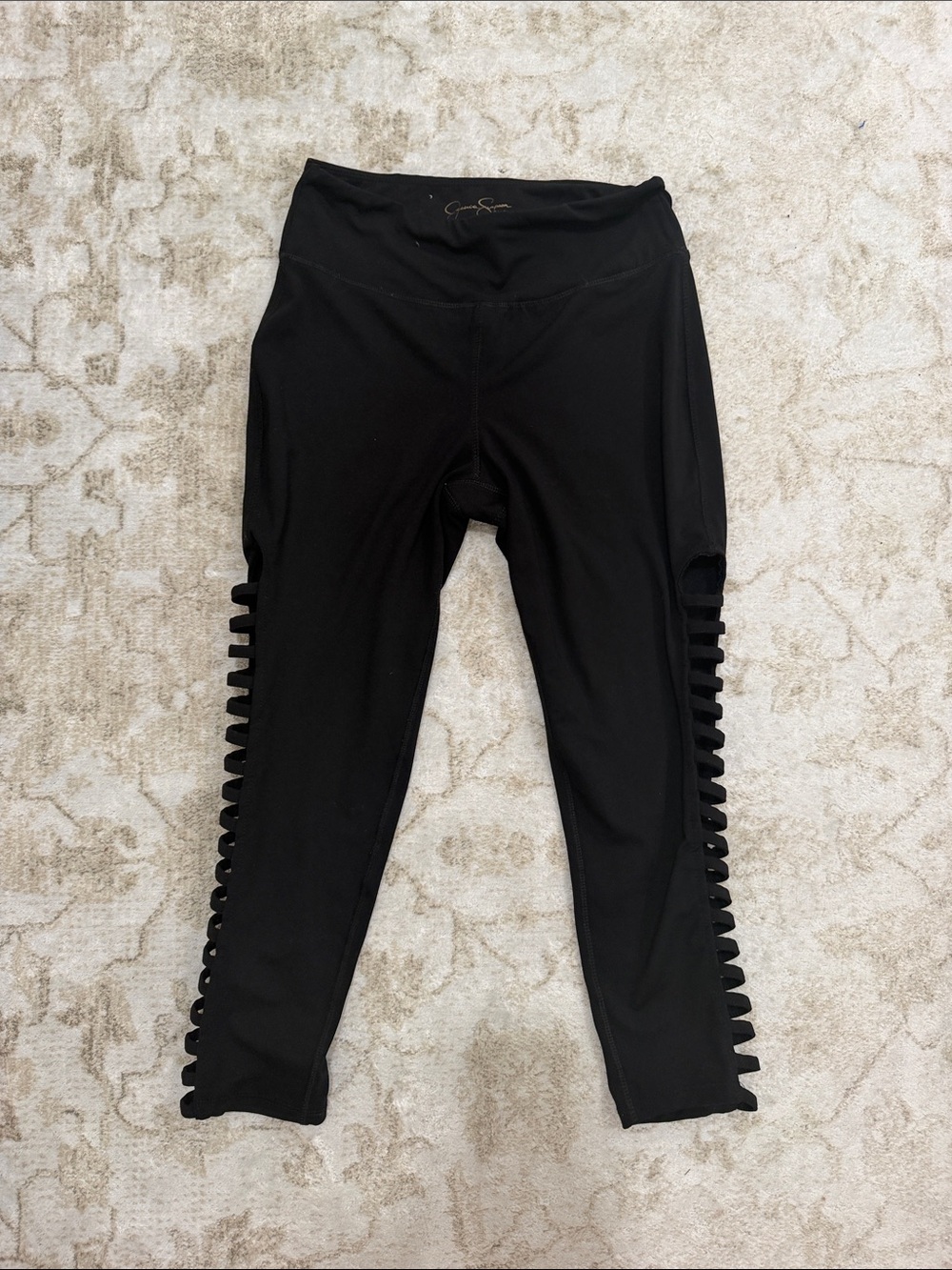 Jessica Simpson Black Women's Leggings with Side Ladder Cutouts